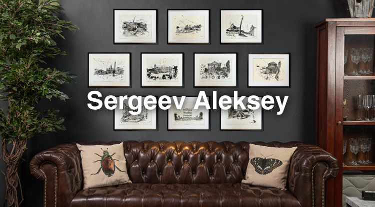 Тушь, золото, бумага - новинки в Итальянской серии рисунков от Sergeev Aleksey
