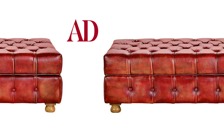 Оттоманка Вестминстер в подборке предметов в английском стиле на сайте Architectural Digest