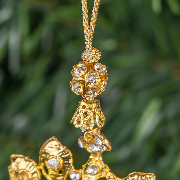 Новогодняя голубая подвеска Павлин Pendant Peacock Blue 18 cm