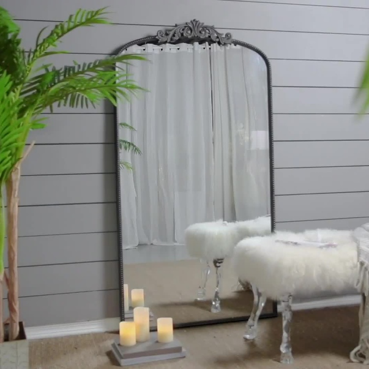 Зеркало арочное Диа в чёрной раме, L Dia Arched Mirror Black Large