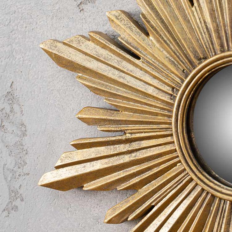 Зеркало в раме золотого цвета с патиной Gold Patina Resin Mirror