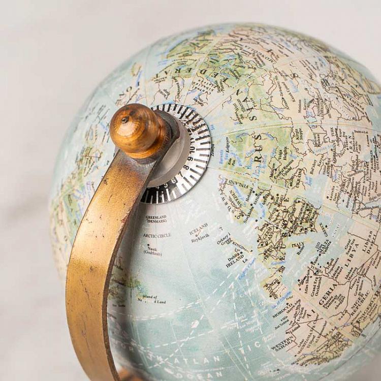 Набор из трёх винтажных маленьких глобусов Set Of 3 Vintage Globes Tiny Mango Wood