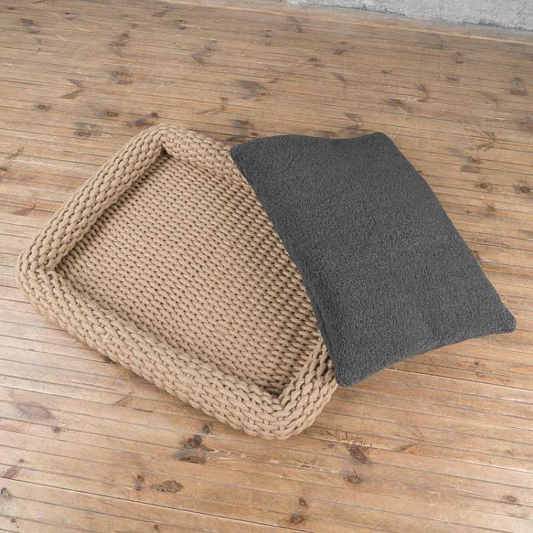 Серая лежанка для собак/кошек Амели, L Amelie Cushion Large, Grey