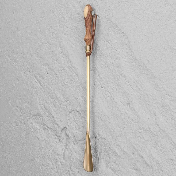 Ложка для обуви с деревянной ручкой Shoe Horn With Leather Handle