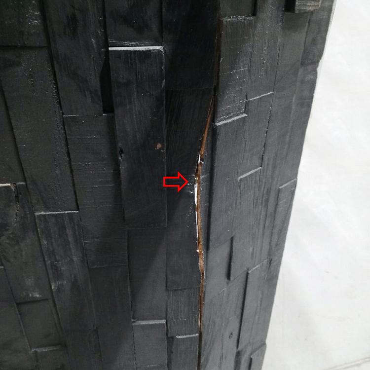 Угольно-чёрная стеновая панель из тика дисконт15 Teak Brick Panel Blackstone Finished discount15