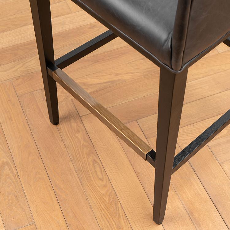 Барный стул с подлокотниками Маргарита, чёрные ножки Margarita Barstool With Arms, Oak Black