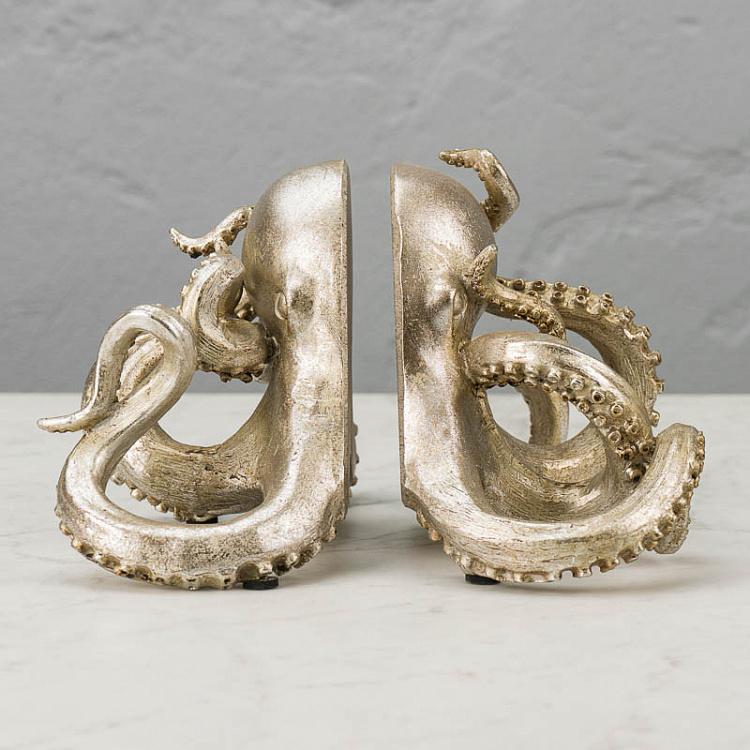 Набор из двух держателей для книг Золотые осьминоги Bookend Golden Octopuses