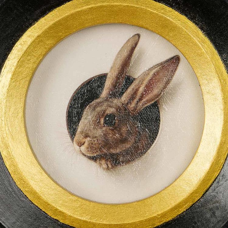 Картина в круглой раме Серый заяц Gray Hare Painting In Round Frame