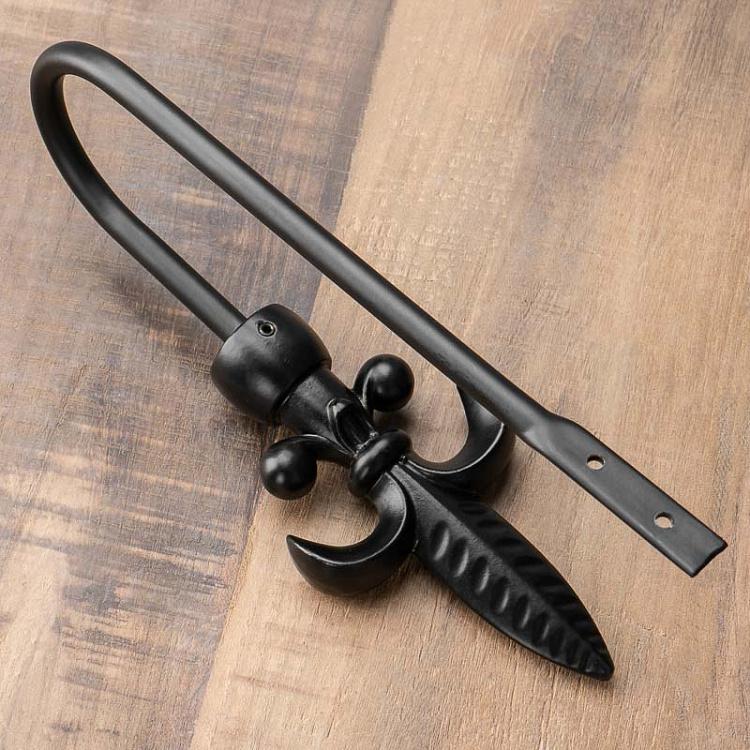 Держатель для шторы Готика флёр чёрный Gothic Fleur De Lis Curtains Holder Black