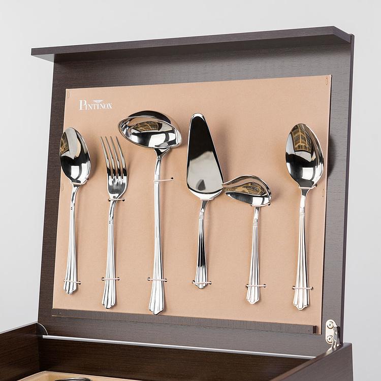 Набор из 126 столовых приборов на 12 персон в деревянной коробке Бернини Set Of 126 Cutlery Pieces Bernini Wooden Box