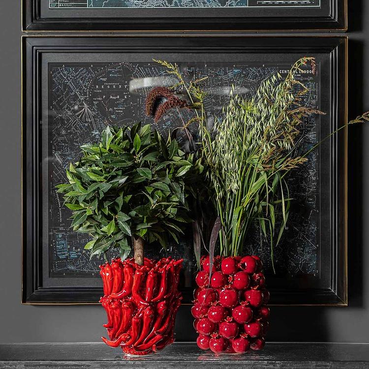 Красная широкая ваза Гранаты Farandole Of Pomegranates High Vase