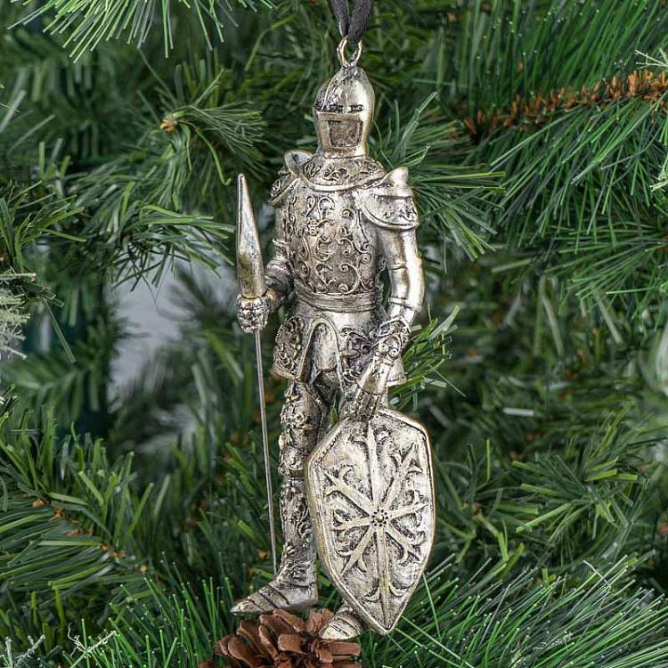 Ёлочная игрушка Серебряный рыцарь Knight Silver 15 cm