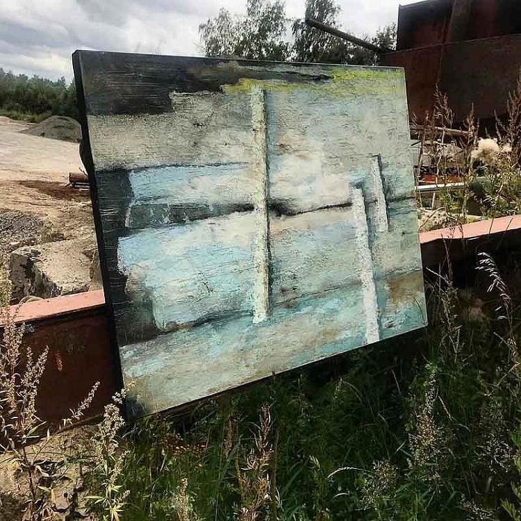 Абстрактная картина маслом Дыхание зимы Winter Breath Painting