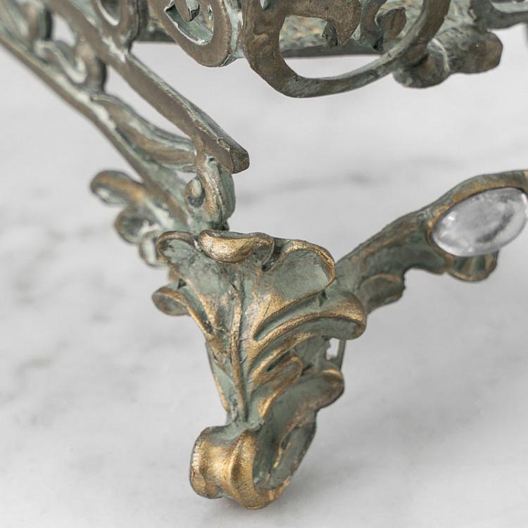 Металлический подсвечник для трёх свечей Диван Glass Metal Antique 3 Votive On Sofa Chair Gold