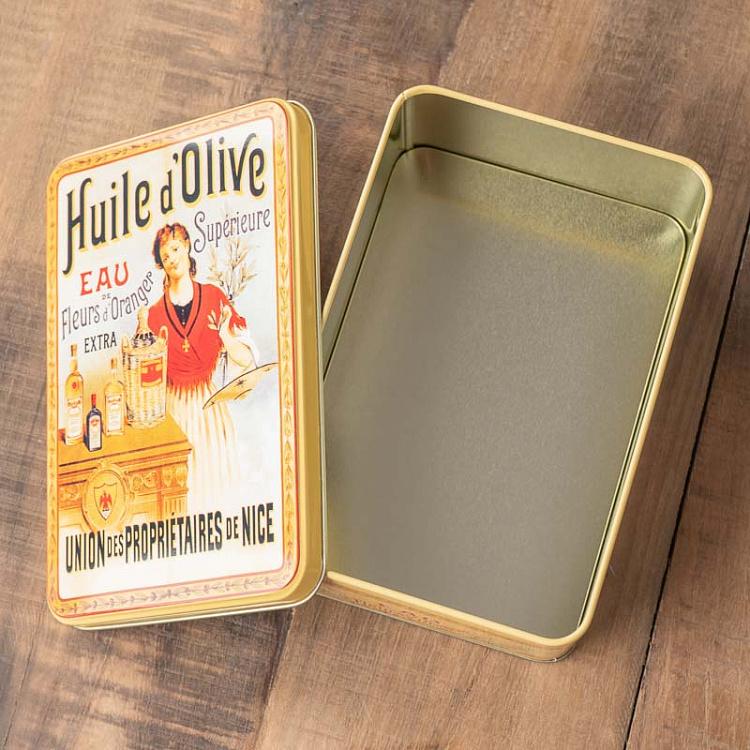 Жестяная коробка Оливковое масло, M Huile D'Olive Metal Box Medium