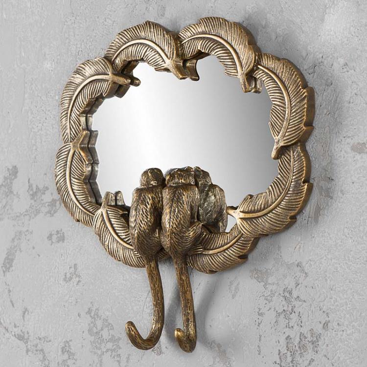 Настенное зеркало Перья и обезьянки Mirror With Feathers And Monkeys