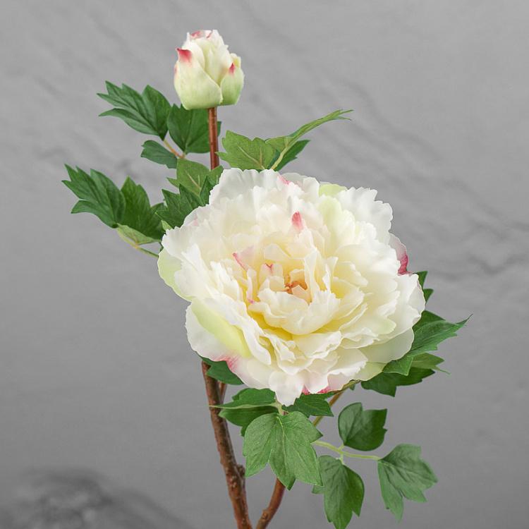 Искусственный пион белый Peony Branch White 35 cm