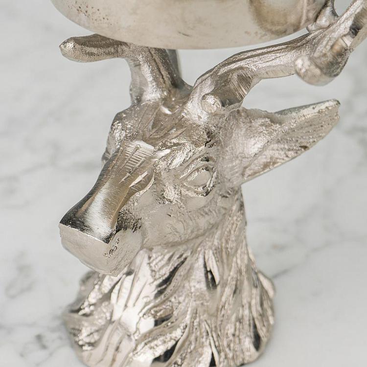 Подсвечник на одну свечу Олень Candle Stand Deer Silver
