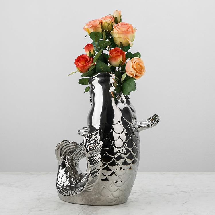 Ваза серебристого цвета Блабб Blubb Silver Vase