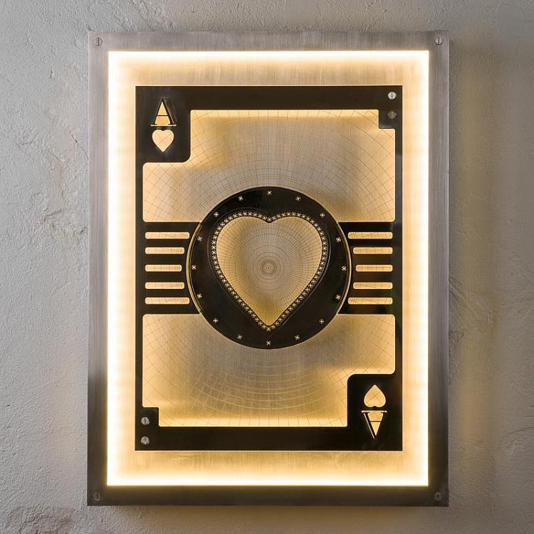Арт-объект с подсветкой Туз Червей Hustle Ace Of Hearts