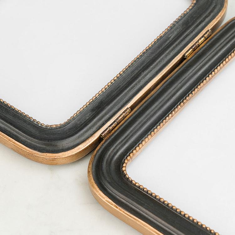 Двойная рамка для фото Золотистые ангелы Black And Gold Angles Double Photo Frame