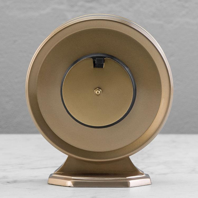 Настольные круглые часы на подставке с латунной отделкой Table Clock Brass Finish