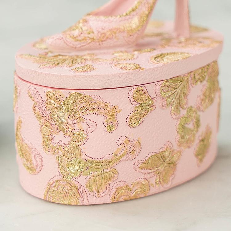 Набор из двух шкатулок с туфлёй на крышке Set Of 2 Shoe Slipper On Boxes Pink Blue