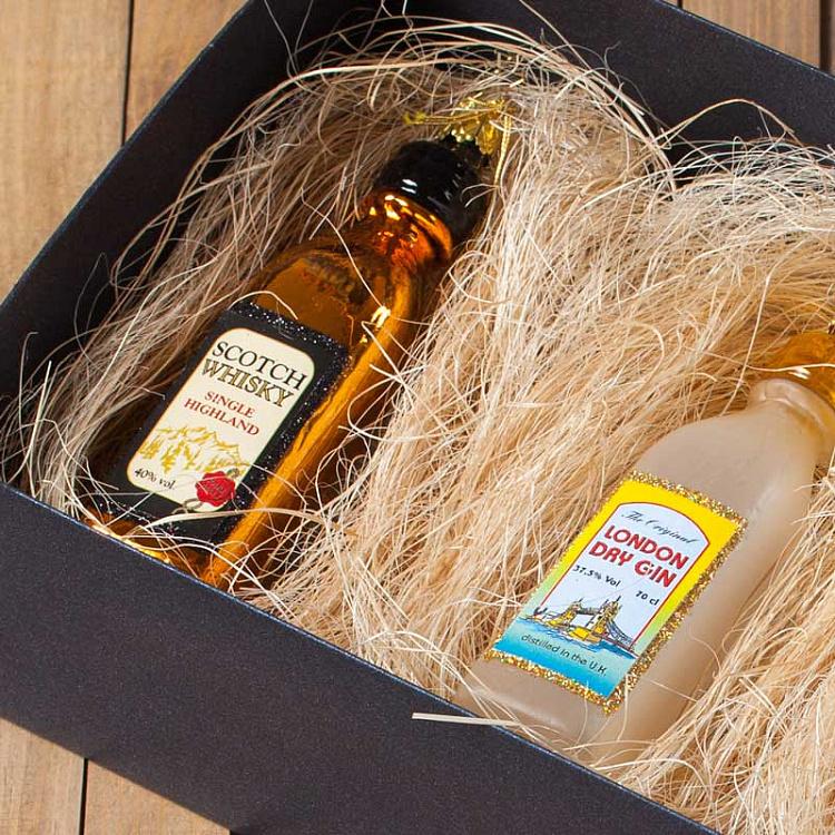 Мужской подарочный набор из трёх ёлочных игрушек в коробке № 2 Gentleman's Gift Set №2