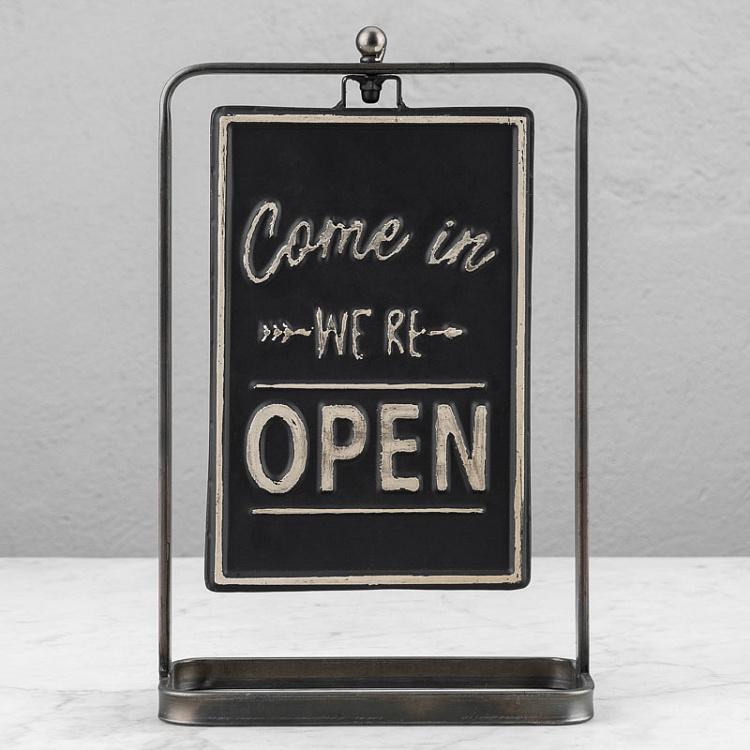 Поворачивающаяся табличка Открыто и Закрыто Rotating Open And Closed Sign On Stand
