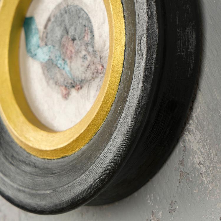 Картина в круглой раме Мышка Mouse Painting In Round Frame