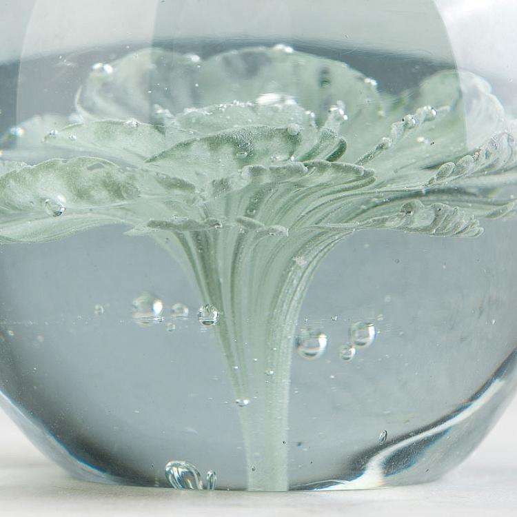 Пресс-папье Зелёный цветок Glass Paperweight Green Flower