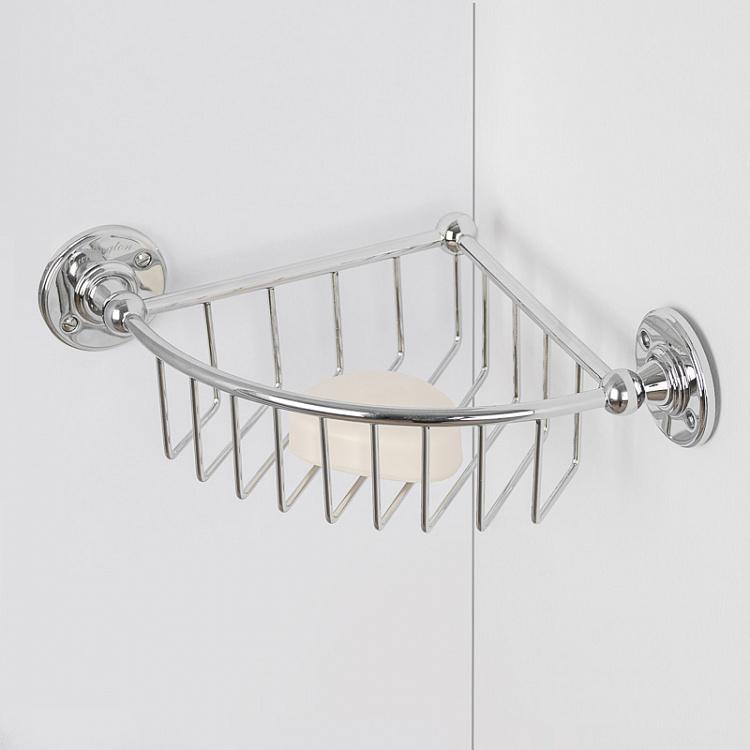 Угловая полка-решётка цвета хром, L Shelf Basket Corner Chrome Large