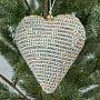Ёлочная игрушка Multi-Colored Rhinestones Heart Blue 12 cm