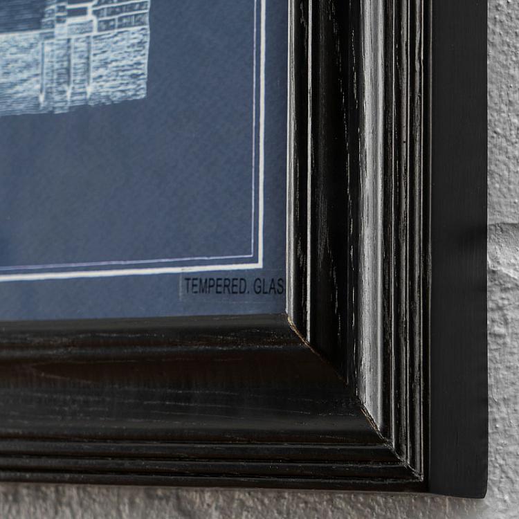 Картина-принт Железный мост с синим фоном, S Architectural Iron Bridge Blue Print Small