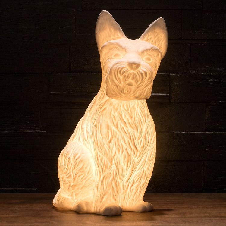 Фарфоровая настольная лампа Шотландский терьер Table Lamp Scottish