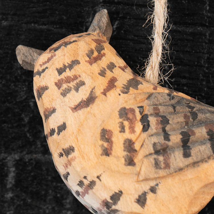 Подвесное украшение Сова Hanging Wooden Owl 8 cm