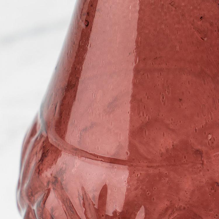 Узкая бордовая мини-ваза из переработанного стекла Narrow Recycled Glass Vase Burgundy