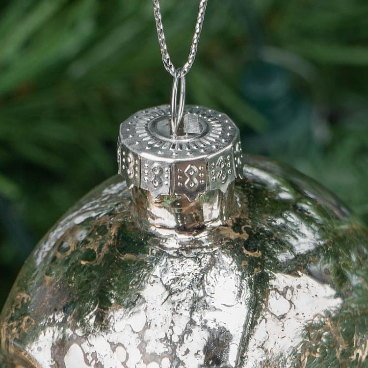 Набор из двух ёлочных игрушек Черепа цвета винтажного золота и шампань Set Of 2 Glass Antic Skull Gold/Champagne 9 cm