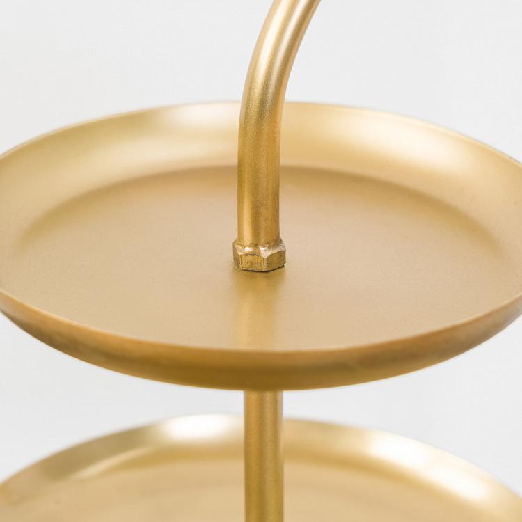 Трёхуровневая сервировочная подставка Cake Stand Brass Patina