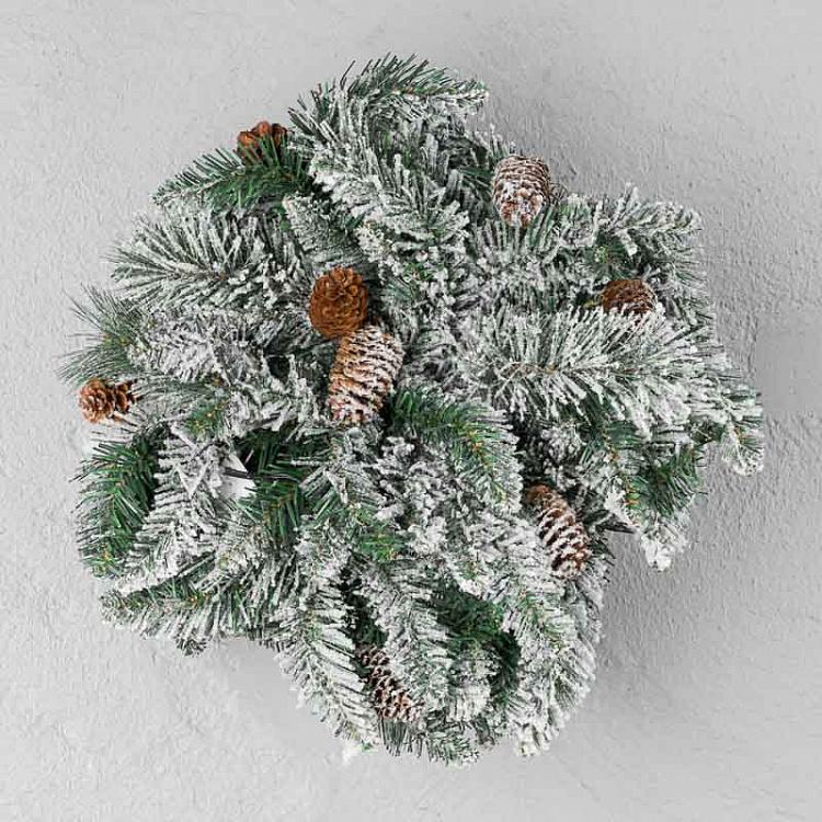 Новогоднее украшение с подсветкой Снег на ёлке, S 35 Led Light Flock Pine Snowflake Battery Operated 40 cm