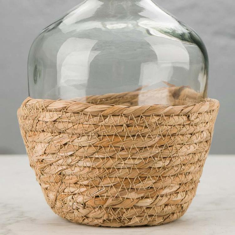 Ваза-бутылка в корзинке, S Bottle Vase In Basket Small