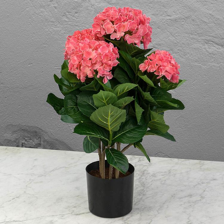 Искусственная гортензия кустовая розовая Hydrangea Bush Pink 55 cm