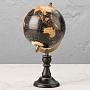 Винтажный глобус Vintage Globe Black On Black Base Mango Wood