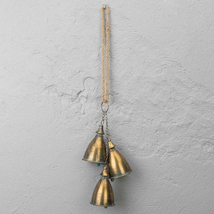 Новогодняя подвеска Золотые колокольчики Bells Gold 33 cm