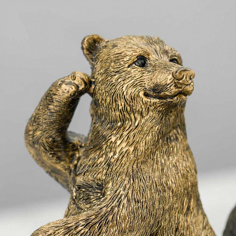 Статуэтка Медвежий квинтет Row Of 5 Bears Antique Gold