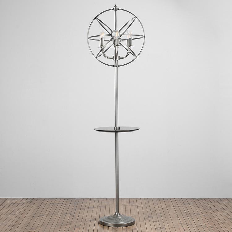 Торшер со столиком из мрамора и гироскопом Gyro Floor Lamp With Tray