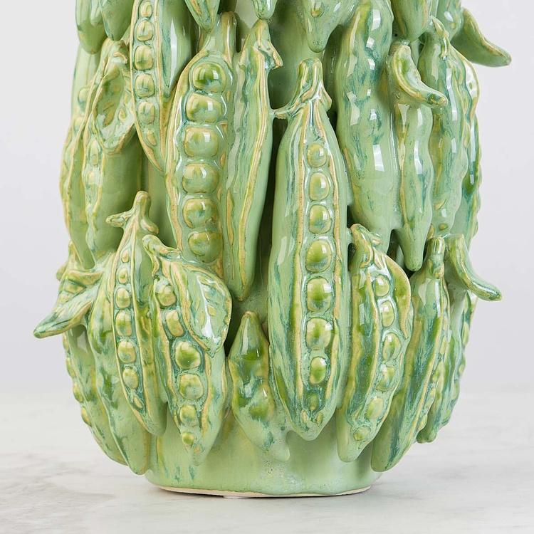 Зелёная узкая ваза Стручки гороха Peapod Green Vase Thin