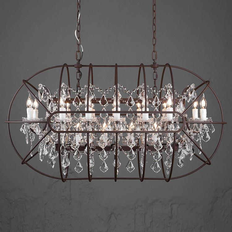 Прямоугольная Хрустальная люстра с гироскопом, S Gyro Crystal Rectangular Pendant Small