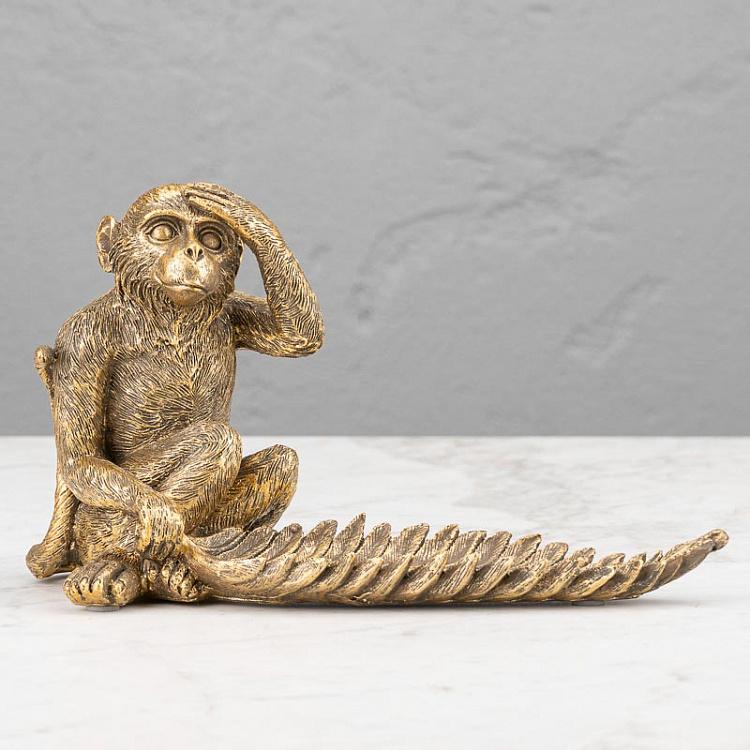 Подставка для мелочей и украшений Обезьяна с листом Golden Monkey With Leaf Trinket Tray