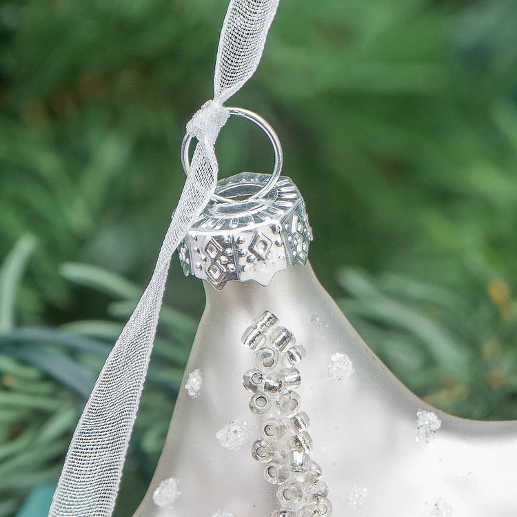 Ёлочная игрушка Подвеска с двумя бело-розовыми морскими звёздами Glass Glitter Pendant Of 2 Starfish White/Pink